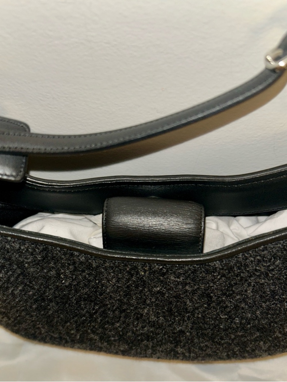 Vintage COACH Bag Hobo Mini Small Black Gray Legacy West Wool Shoulder
Bag - Picture 4 of 10